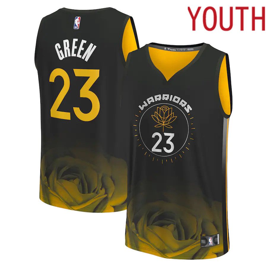 Youth Golden State Warriors #23 Draymond Green Fanatics Branded Black 2022-23 Fastbreak NBA Jersey->youth nba jersey->Youth Jersey